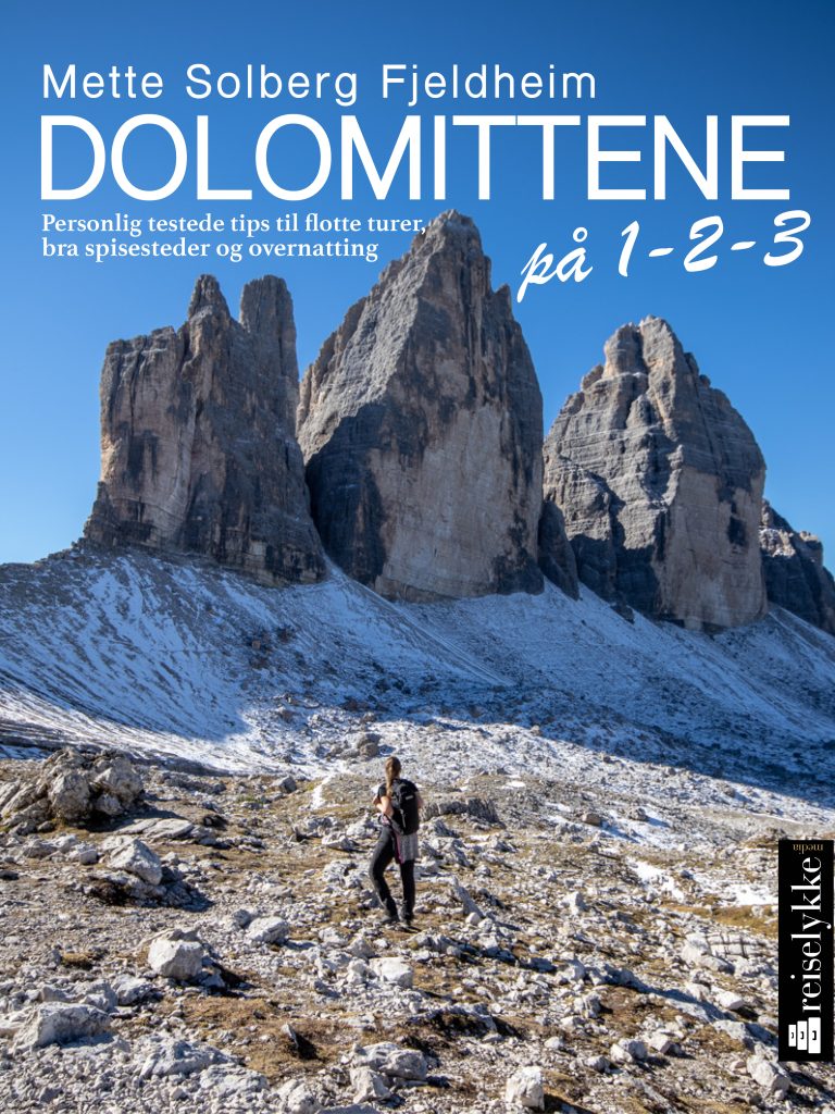 omslag reiseguide til Dolomittene