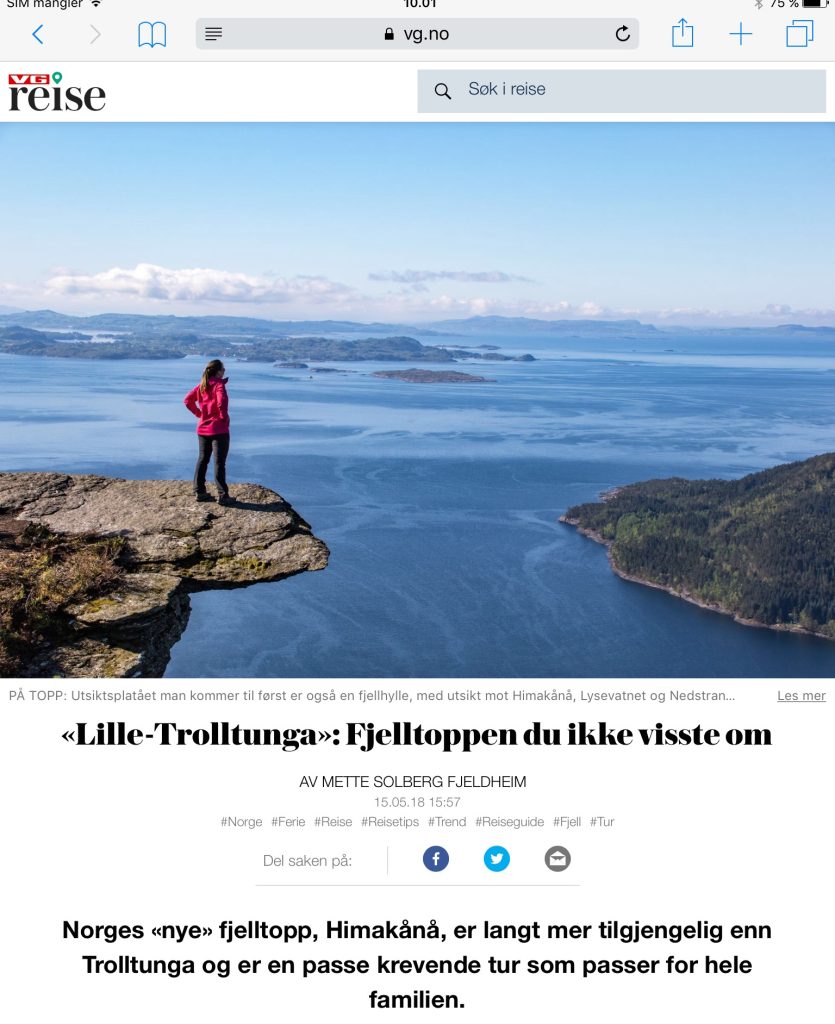 Artikkel om Himakånå i VG